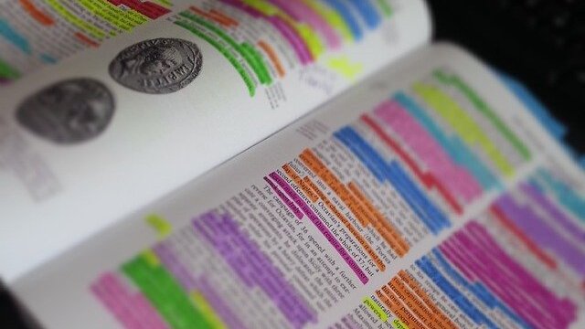 book with marks