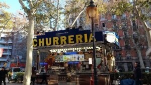 Hier kann man eine Churreria in Barcelona sehen