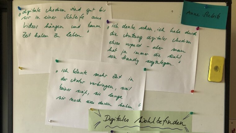 Tafelbild zum Umgang mit Medien